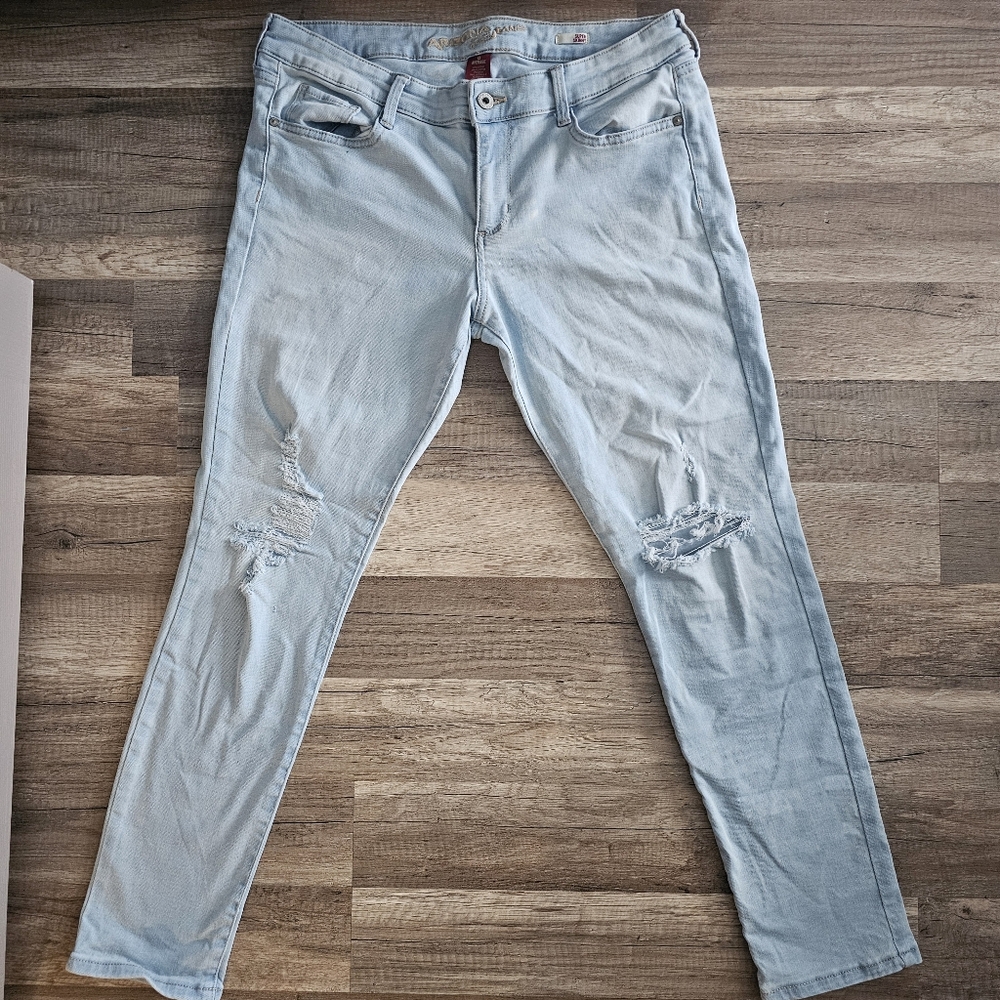 Arizona Light Blue Distressed Women Jeans Size 13